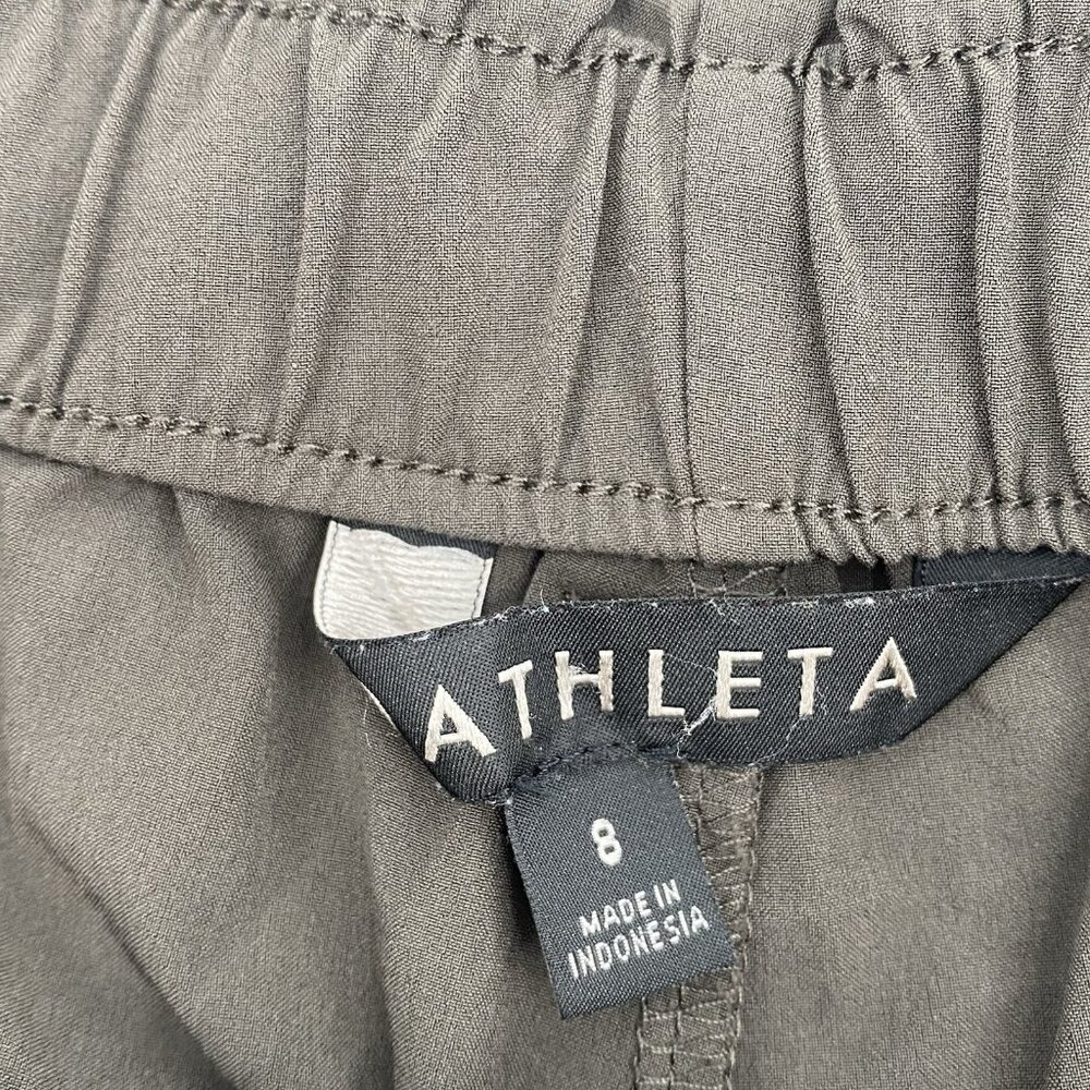 ATHLETA Women’s Size 8 Skyline Paper Bag Belted Shorts in Arbor Olive 29292 - Picture 3 of 13